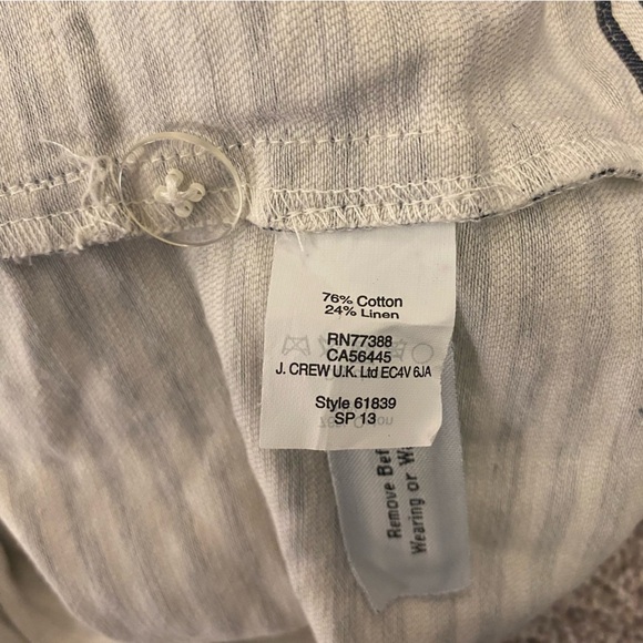 Madewell Women's Mini Skirt Size 4 Linen Blend Striped Pockets Front Closure GUC - Picture 11 of 12